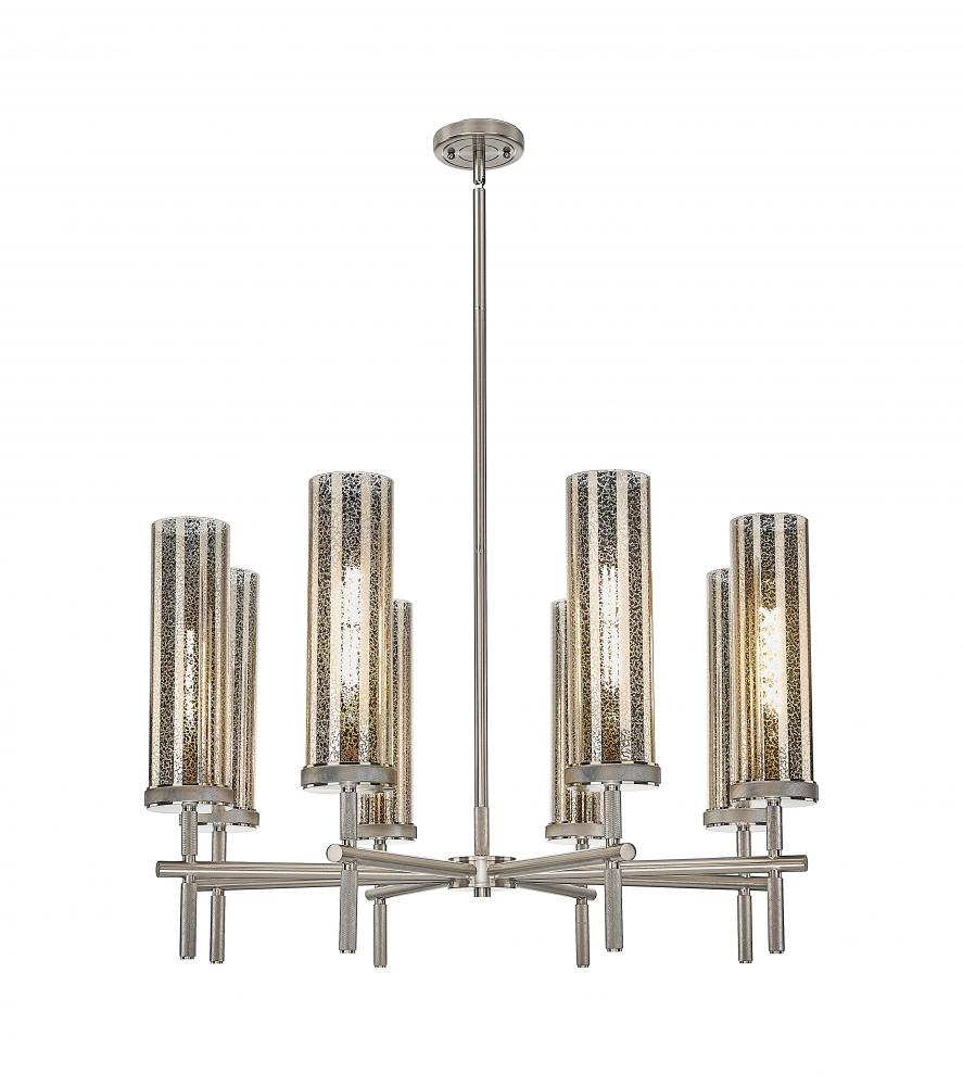 Lincoln - 8 Light - 27 inch - Satin Nickel - Chandelier