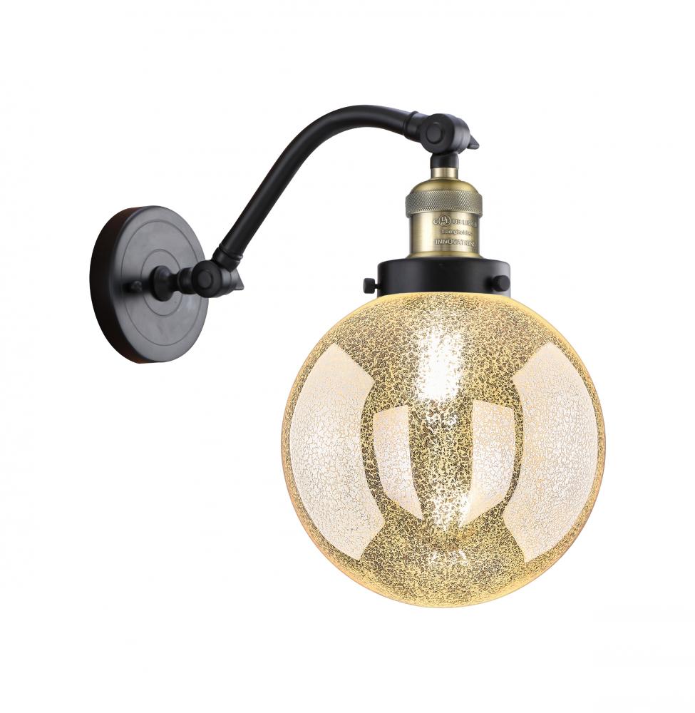 Beacon - 1 Light - 8 inch - Black Antique Brass - Adjustable Sconce