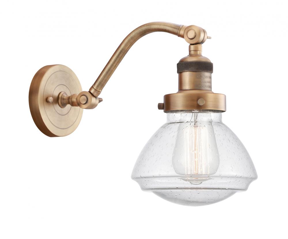 Olean - 1 Light - 7 inch - Brushed Brass - Adjustable Sconce