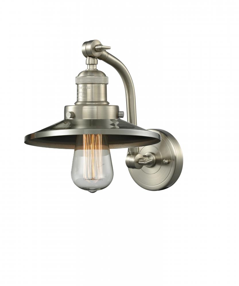 Railroad - 1 Light - 5 inch - Brushed Satin Nickel - Adjustable Sconce