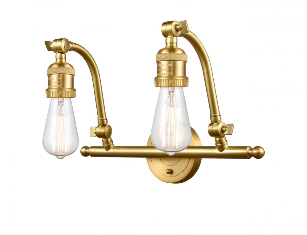 Double Swivel - 2 Light - 18 inch - Satin Gold - Adjustable Bath Vanity Light