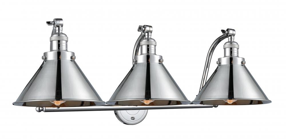 Briarcliff - 3 Light - 28 inch - Brushed Satin Nickel - Adjustable Bath Vanity Light