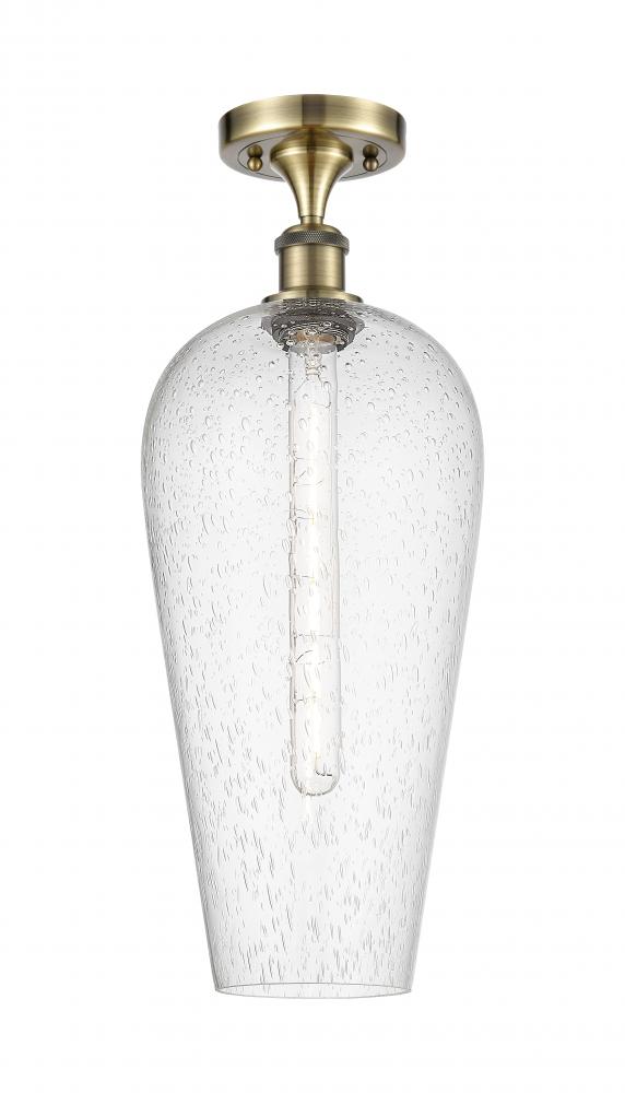 Chelsea - 1 Light - 8 inch - Antique Brass - Semi-Flush Mount