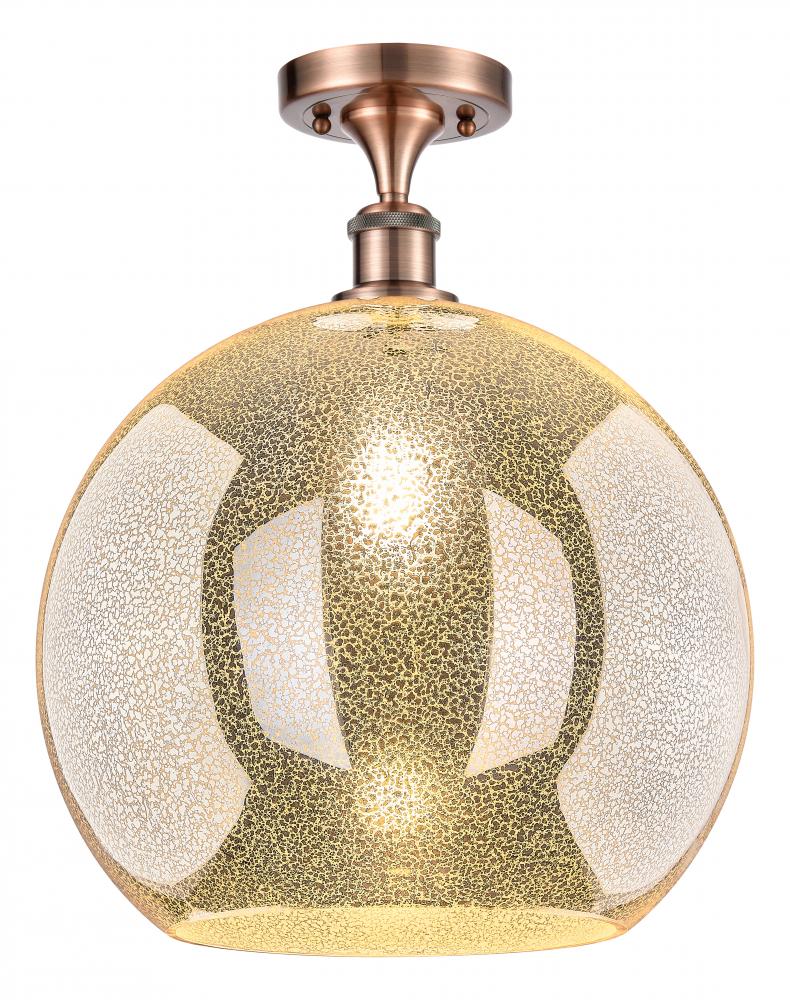 Athens - 1 Light - 14 inch - Antique Copper - Semi-Flush Mount