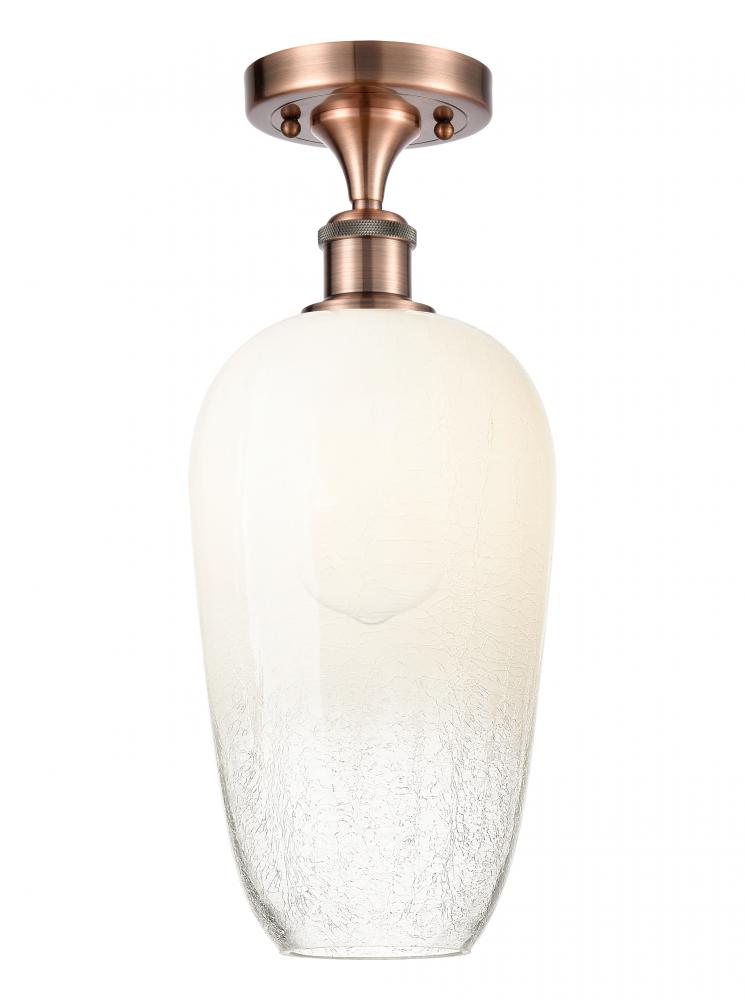 Brookhaven Flute - 1 Light - 7 inch - Antique Copper - Semi-Flush Mount