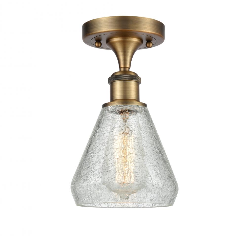 Conesus - 1 Light - 6 inch - Brushed Brass - Semi-Flush Mount