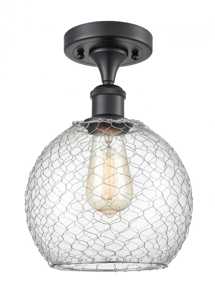 Farmhouse Chicken Wire 1 Light Semi-Flush Mount