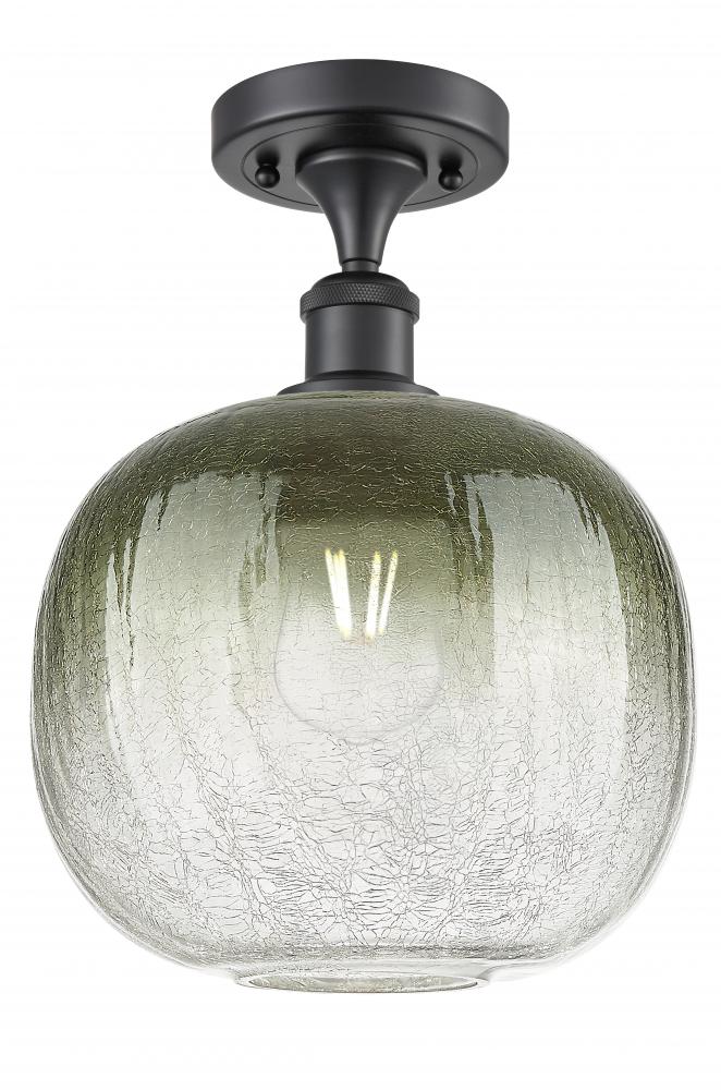 Brookhaven Sphere - 1 Light - 11 inch - Matte Black - Semi-Flush Mount