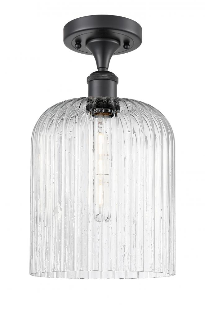 Bridal Veil - 1 Light - 5 inch - Matte Black - Semi-Flush Mount