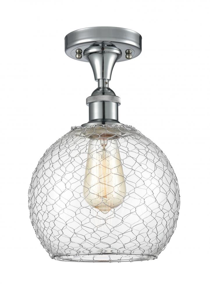 Farmhouse Chicken Wire 1 Light Semi-Flush Mount