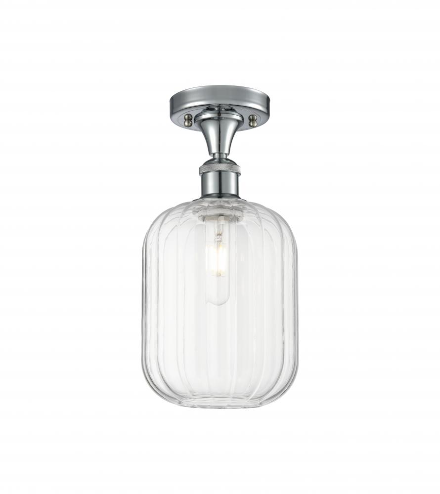 Preston Cylinder - 1 Light - 7 inch - Polished Chrome - Semi-Flush Mount