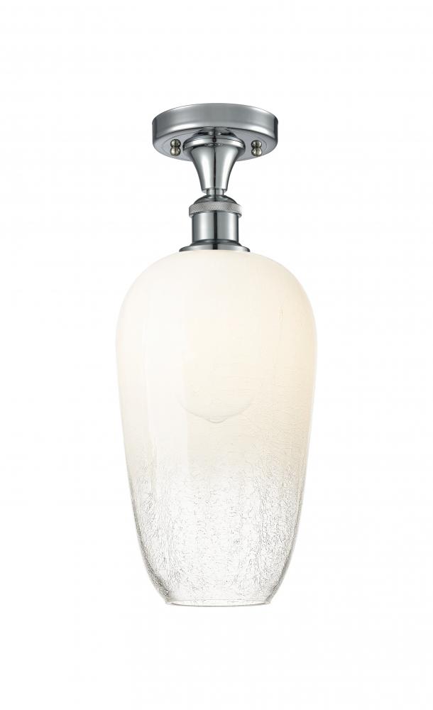 Brookhaven Flute - 1 Light - 7 inch - Polished Chrome - Semi-Flush Mount