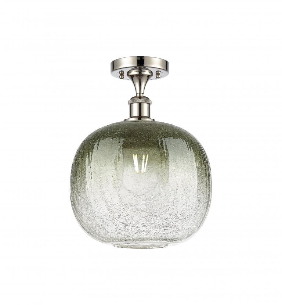 Brookhaven Sphere - 1 Light - 11 inch - Polished Nickel - Semi-Flush Mount