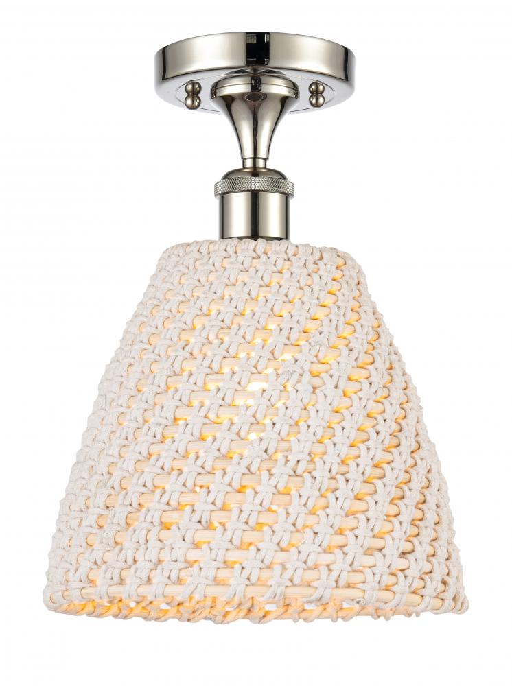 Bristol Natural - 1 Light - 6 inch - Polished Nickel - Semi-Flush Mount