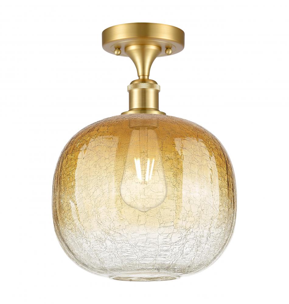 Brookhaven Sphere - 1 Light - 11 inch - Satin Gold - Semi-Flush Mount