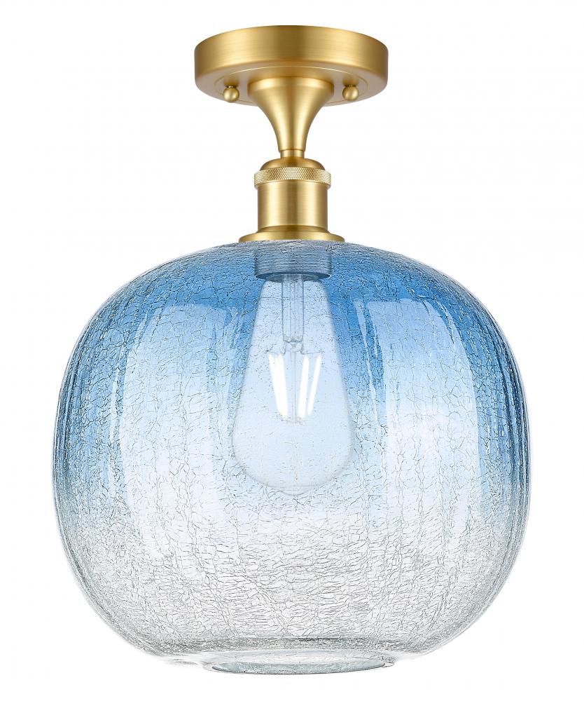 Brookhaven Sphere - 1 Light - 11 inch - Satin Gold - Semi-Flush Mount