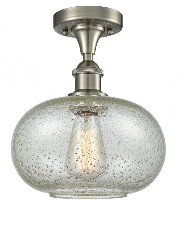 Gorham - 1 Light - 10 inch - Brushed Satin Nickel - Semi-Flush Mount