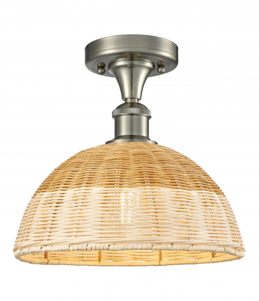 Bristol Natural II - 1 Light - 12 inch - Brushed Satin Nickel - Semi-Flush Mount