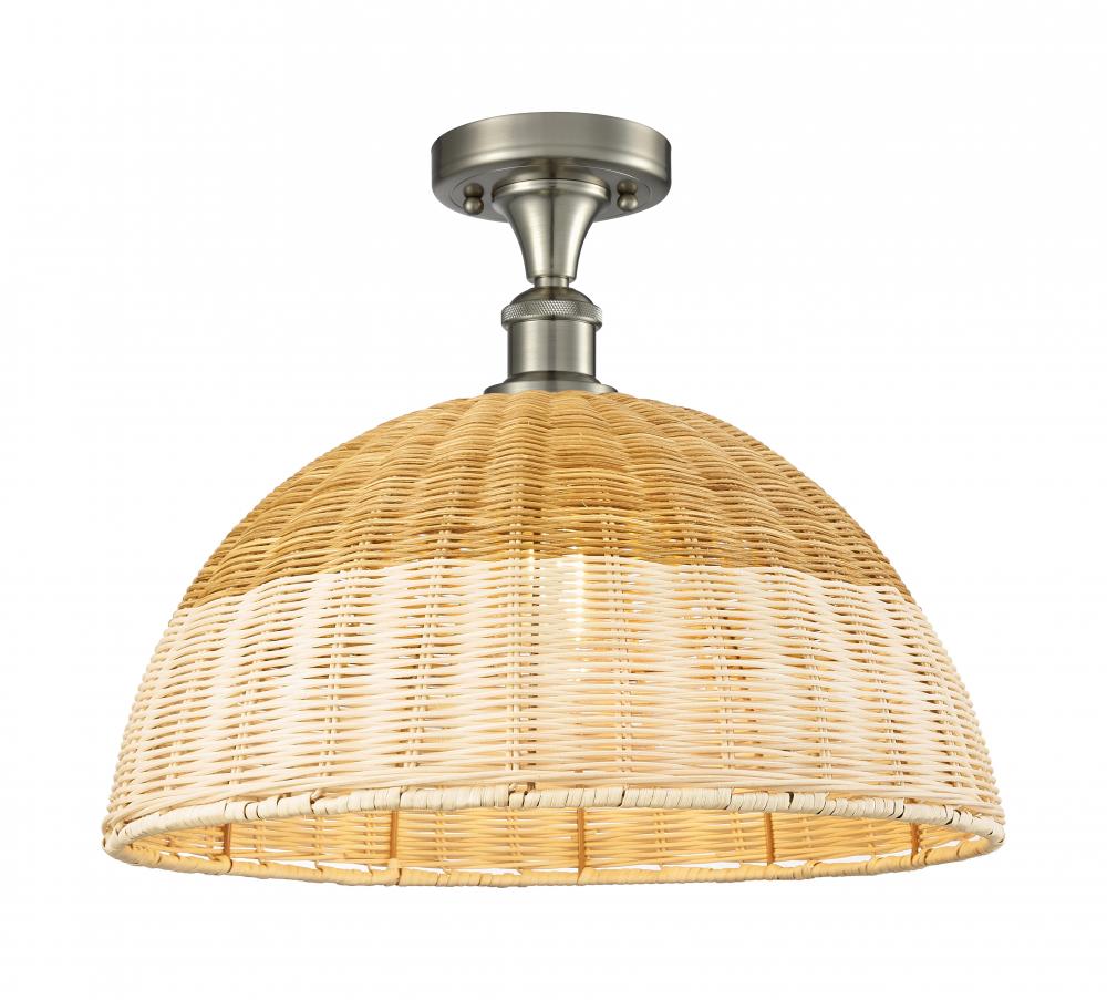 Bristol Natural II - 1 Light - 16 inch - Brushed Satin Nickel - Semi-Flush Mount