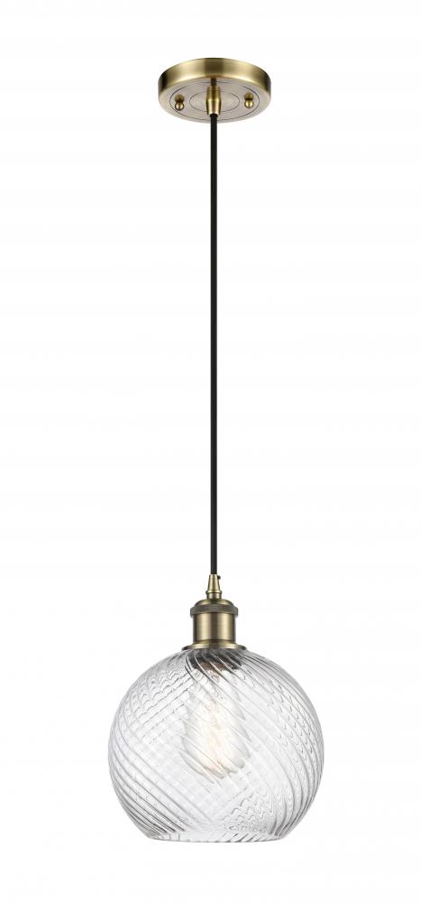 Twisted Swirl 1 Light Mini Pendant part of the Ballston Collection