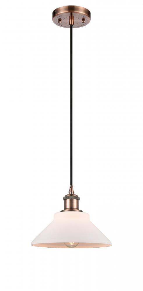 Orwell - 1 Light - 8 inch - Antique Copper - Cord hung - Mini Pendant