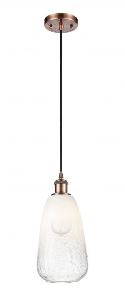 Brookhaven Almond - 1 Light - 6 inch - Antique Copper - Cord hung - Mini Pendant