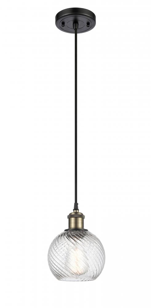 Small Twisted Swirl 1 Light Mini Pendant part of the Ballston Collection