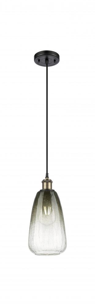 Brookhaven Almond - 1 Light - 6 inch - Black Antique Brass - Cord hung - Mini Pendant