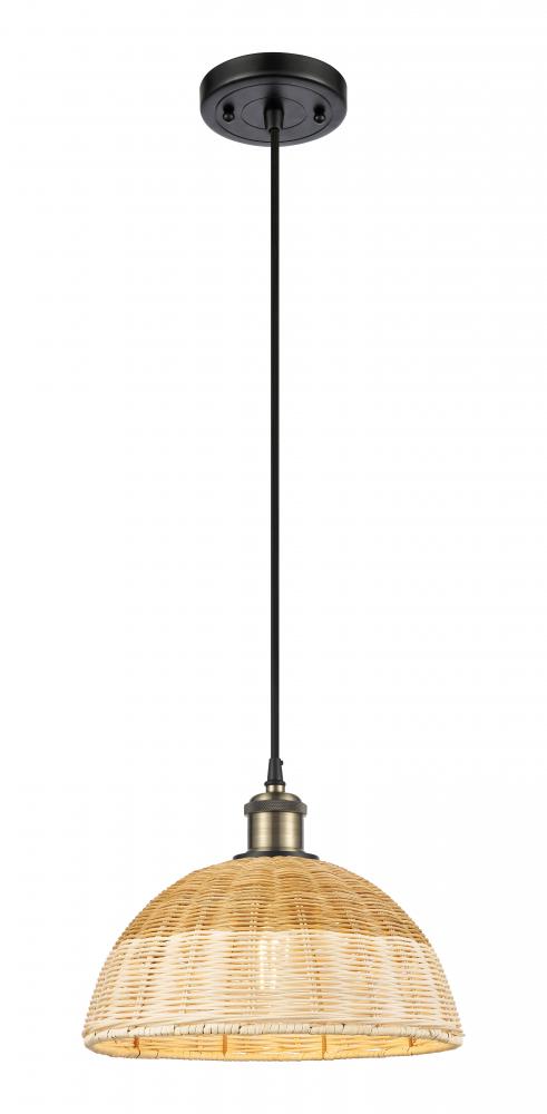 Bristol Natural II - 1 Light - 12 inch - Black Antique Brass - Cord hung - Mini Pendant