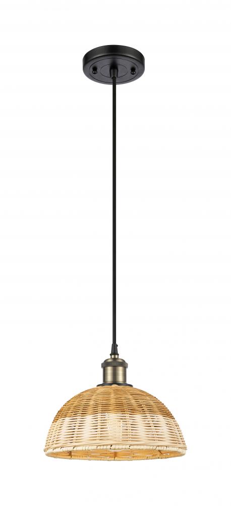 Bristol Natural II - 1 Light - 9 inch - Black Antique Brass - Cord hung - Mini Pendant
