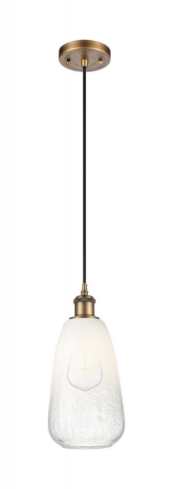 Brookhaven Almond - 1 Light - 6 inch - Brushed Brass - Cord hung - Mini Pendant