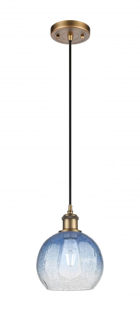 Brookhaven Globe - 1 Light - 8 inch - Brushed Brass - Cord hung - Mini Pendant