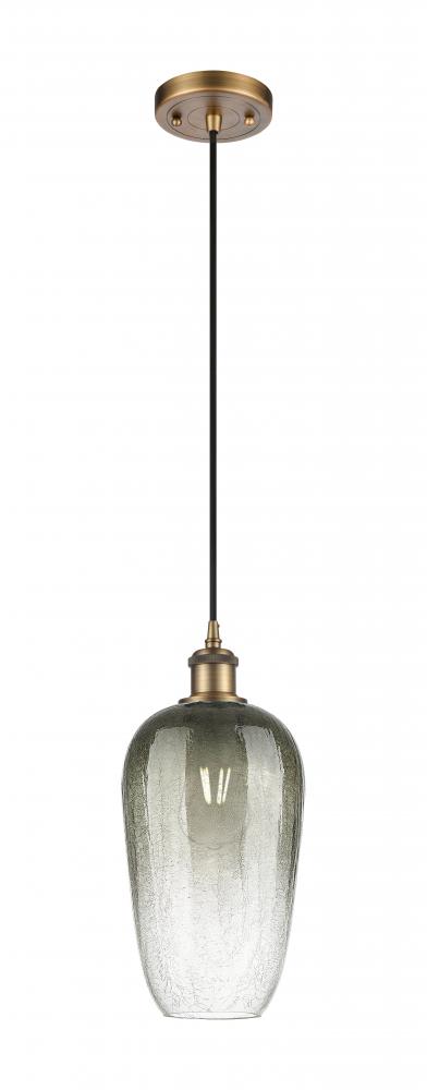 Brookhaven Flute - 1 Light - 7 inch - Brushed Brass - Cord hung - Mini Pendant