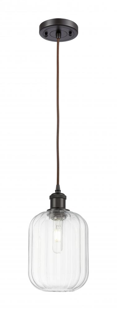 Preston Cylinder - 1 Light - 7 inch - Oil Rubbed Bronze - Cord hung - Mini Pendant