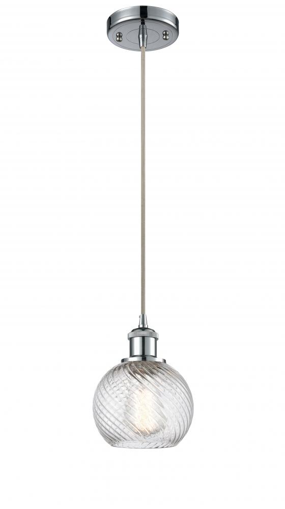 Small Twisted Swirl 1 Light Mini Pendant part of the Ballston Collection