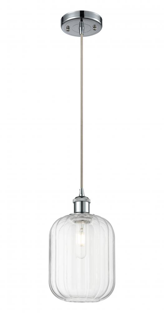 Preston Cylinder - 1 Light - 7 inch - Polished Chrome - Cord hung - Mini Pendant