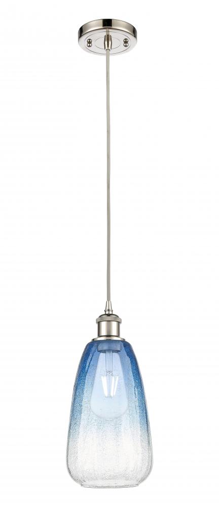 Brookhaven Almond - 1 Light - 6 inch - Polished Nickel - Cord hung - Mini Pendant
