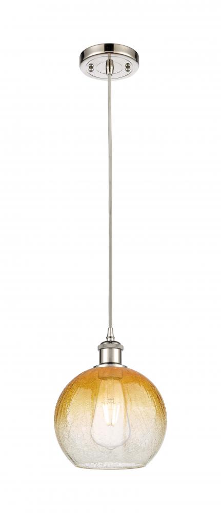 Brookhaven Globe - 1 Light - 8 inch - Polished Nickel - Cord hung - Mini Pendant