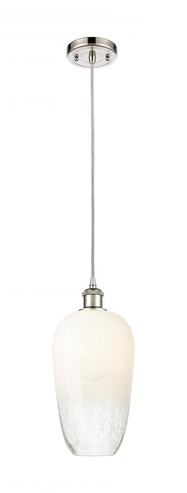 Brookhaven Flute - 1 Light - 7 inch - Polished Nickel - Cord hung - Mini Pendant