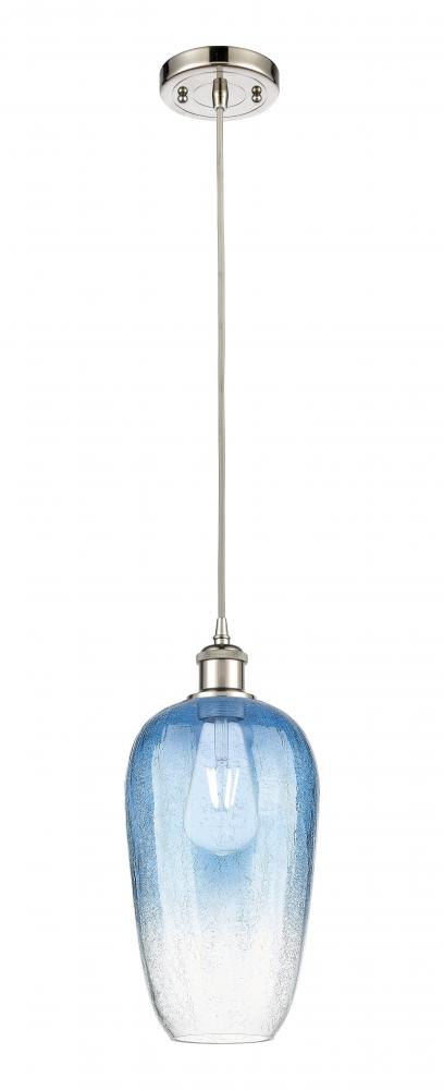 Brookhaven Flute - 1 Light - 7 inch - Polished Nickel - Cord hung - Mini Pendant