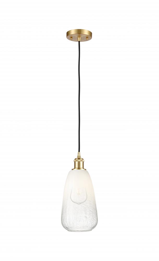 Brookhaven Almond - 1 Light - 6 inch - Satin Gold - Cord hung - Mini Pendant