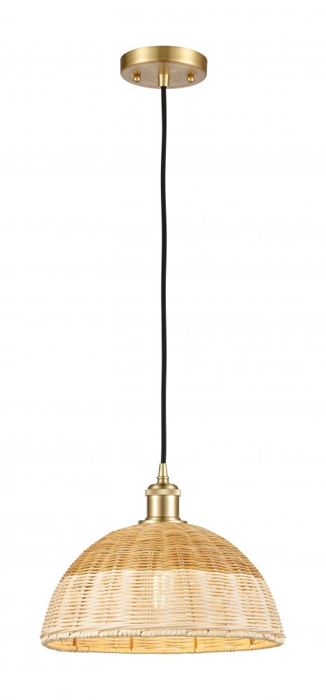 Bristol Natural II - 1 Light - 12 inch - Satin Gold - Cord hung - Mini Pendant