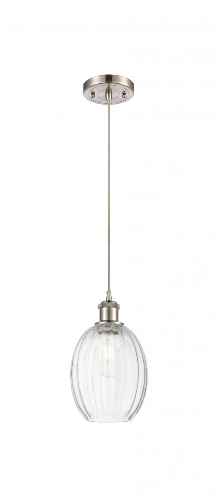 Preston Bulb - 1 Light - 6 inch - Brushed Satin Nickel - Cord hung - Mini Pendant