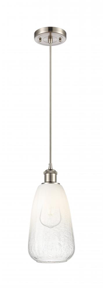 Brookhaven Almond - 1 Light - 6 inch - Brushed Satin Nickel - Cord hung - Mini Pendant