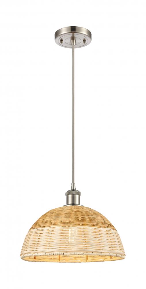 Bristol Natural II - 1 Light - 12 inch - Brushed Satin Nickel - Cord hung - Mini Pendant