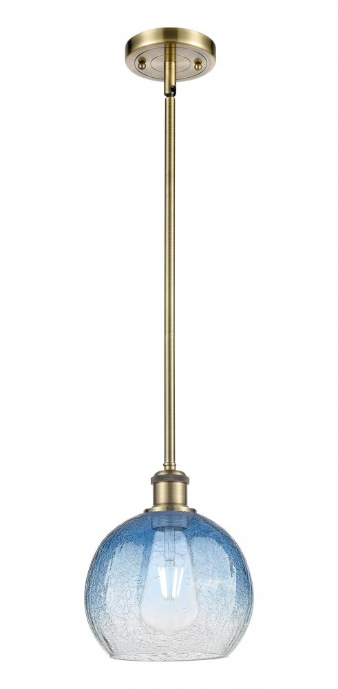 Brookhaven Globe - 1 Light - 8 inch - Antique Brass - Stem hung - Mini Pendant