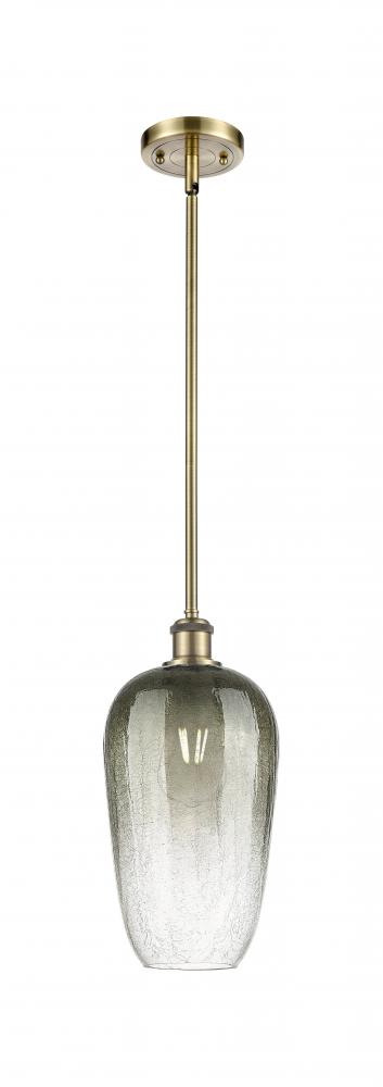 Brookhaven Flute - 1 Light - 7 inch - Antique Brass - Stem hung - Mini Pendant