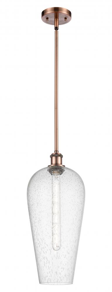 Chelsea - 1 Light - 8 inch - Antique Copper - Stem hung - Mini Pendant