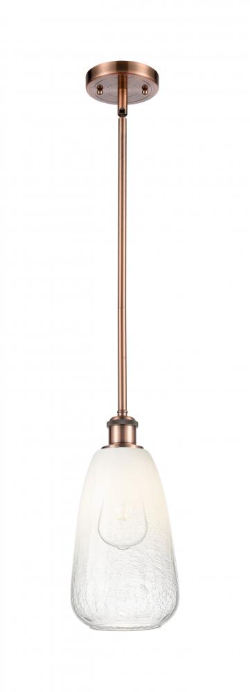 Brookhaven Almond - 1 Light - 6 inch - Antique Copper - Stem hung - Mini Pendant
