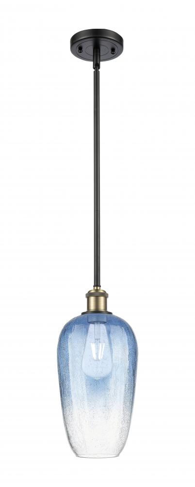 Brookhaven Flute - 1 Light - 7 inch - Black Antique Brass - Stem hung - Mini Pendant